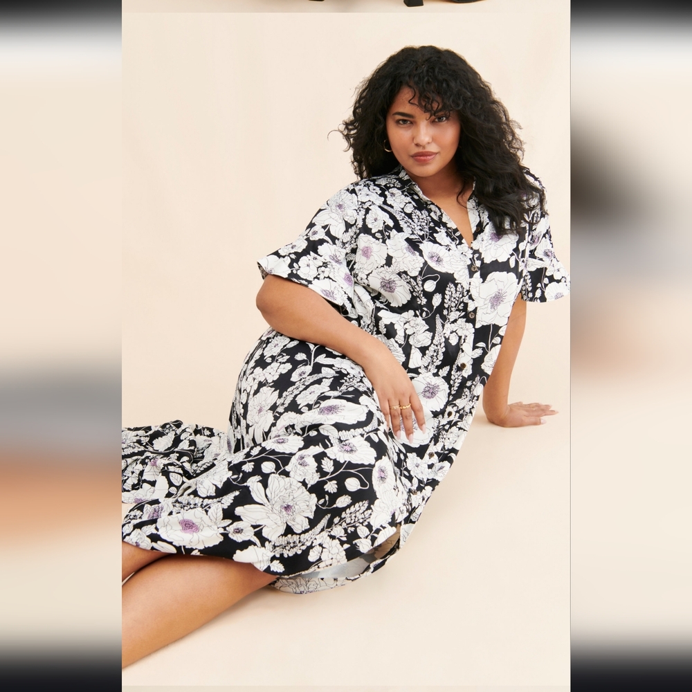Maeve Black and White Floral Maxi Dress - Picture 3 of 6